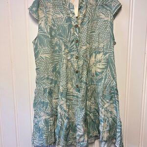 Tropical Print Pura Lino NWT Linen dress/ tunic size Medium